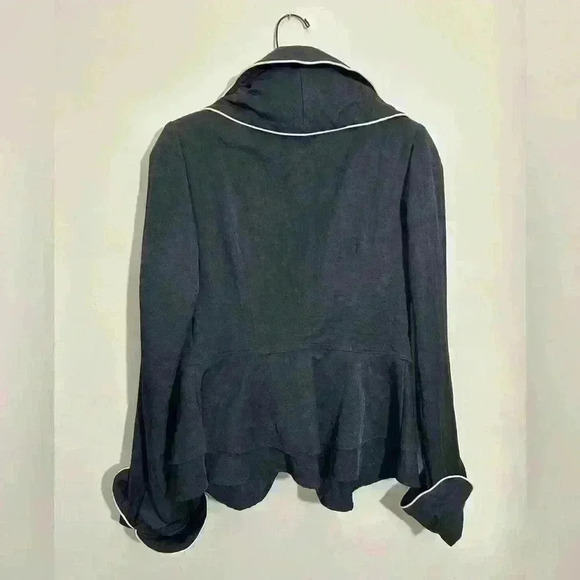 Vintage Design Today's Jacket Blazer Women's Wire Collar Big Button Black Size M - Picture 2 of 7